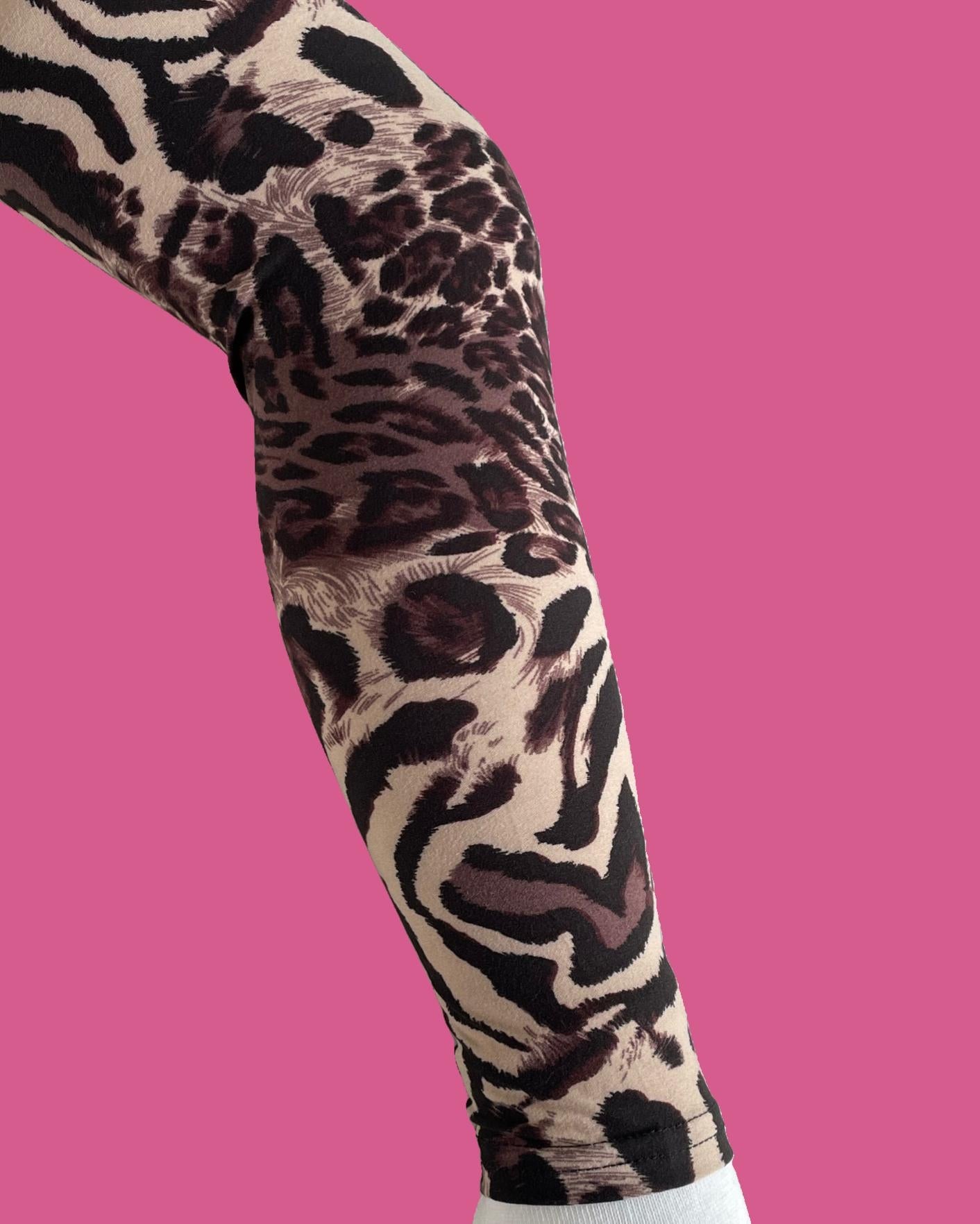 Girls safari design full length leggings