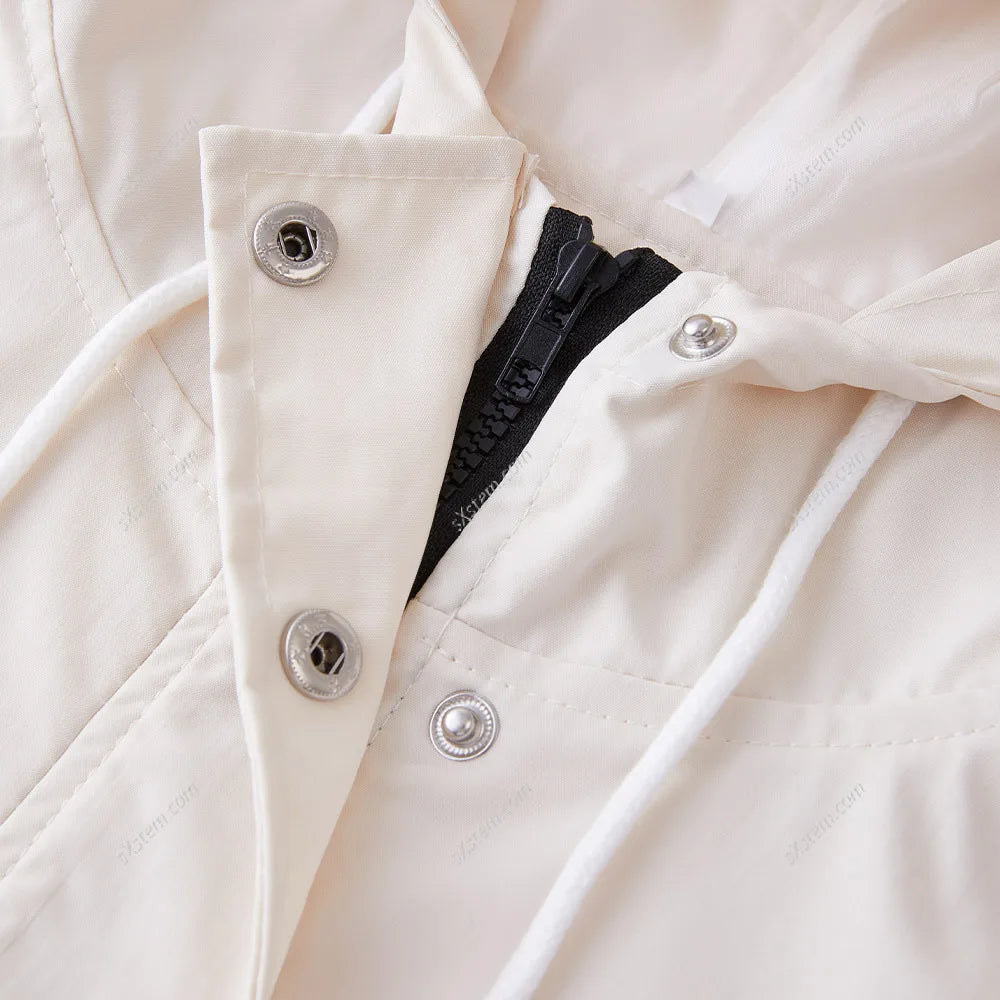 【Breeins】Women Outdoor Waterproof Rain Jacket Casual Loose Hooded Windproof Climbing Jackets Coat For All Seasons