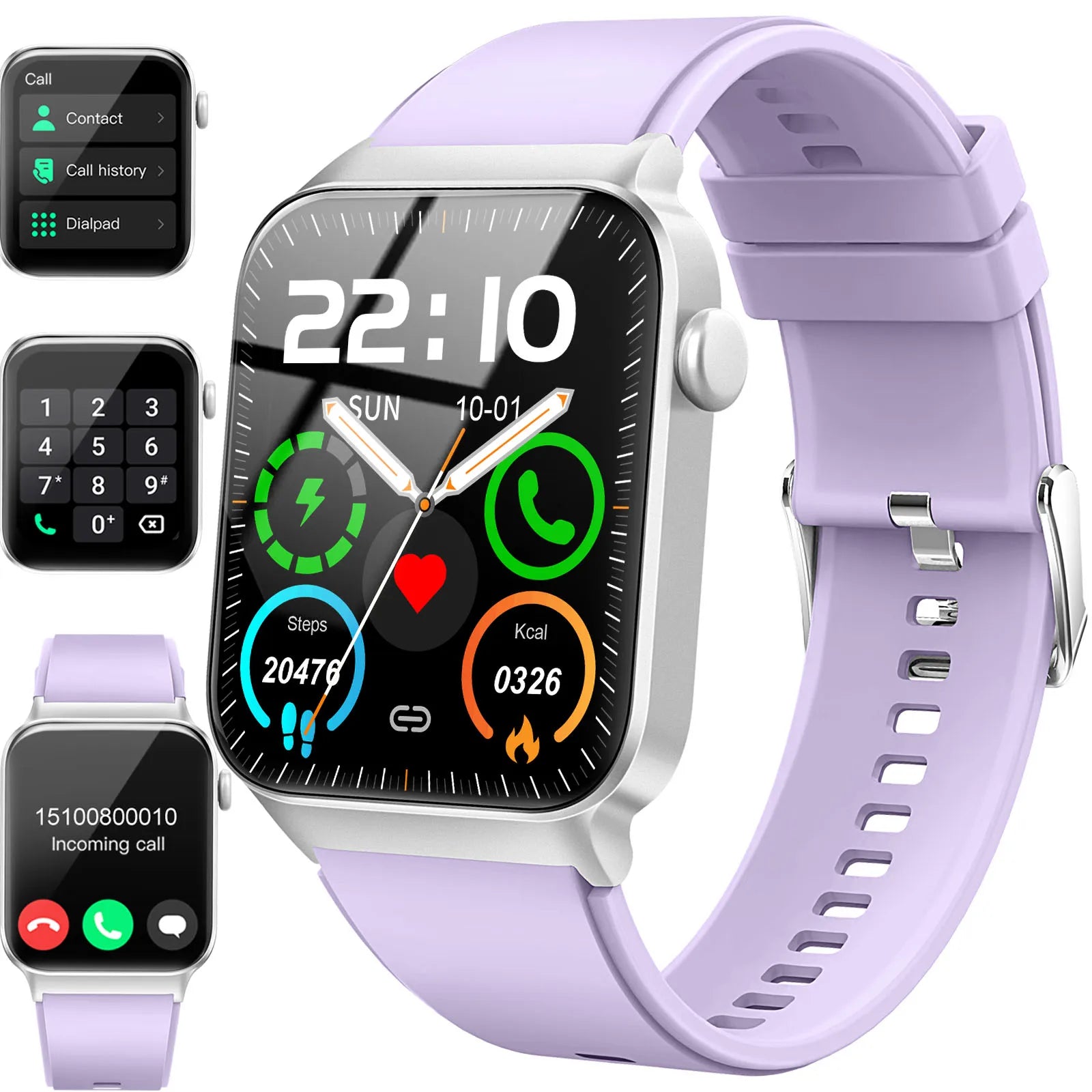 T50 1.85" Ultra Thin Smartwatch (Answer/Make Call), IP68 Waterproof Fitness Tracker, 100+Sport Modes, Heart Rate/Sleep Monito.