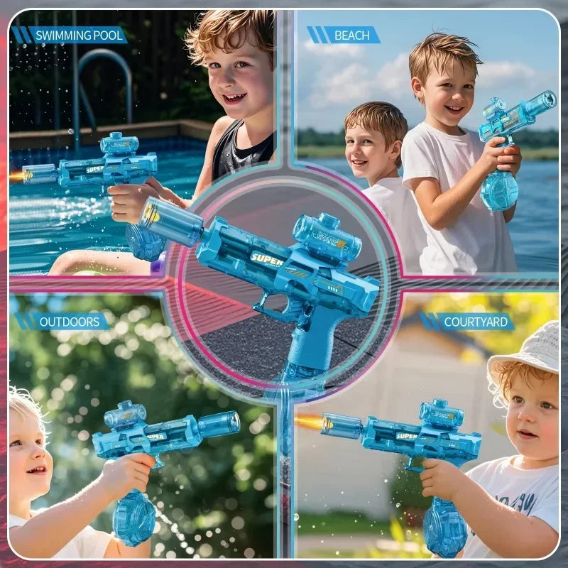 Led Light Emitting Electric Water Gun Toys Children Automatic Sensor Lights Water Pistol Summer Outdoor Beach Pool Toy for Kids