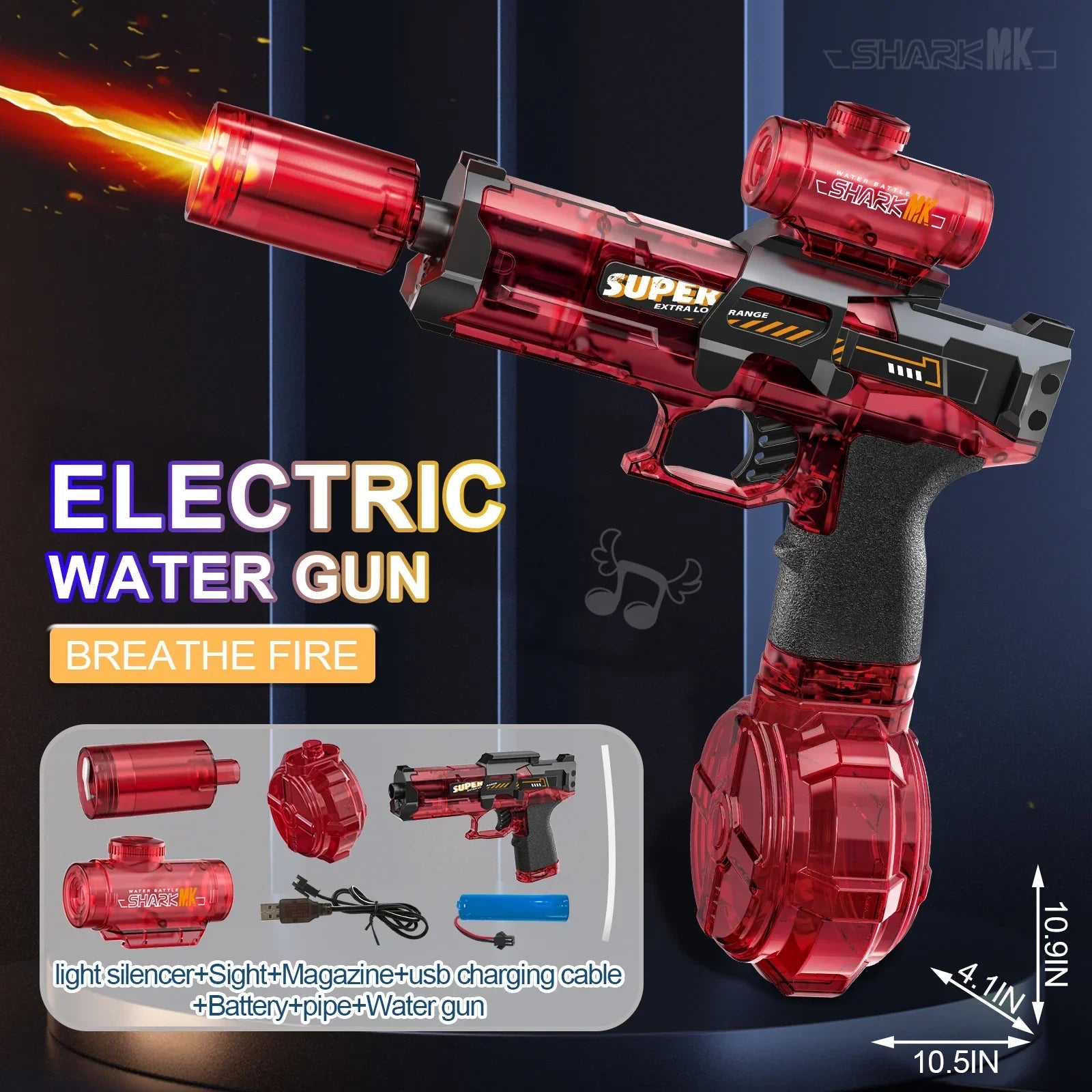 Led Light Emitting Electric Water Gun Toys Children Automatic Sensor Lights Water Pistol Summer Outdoor Beach Pool Toy for Kids