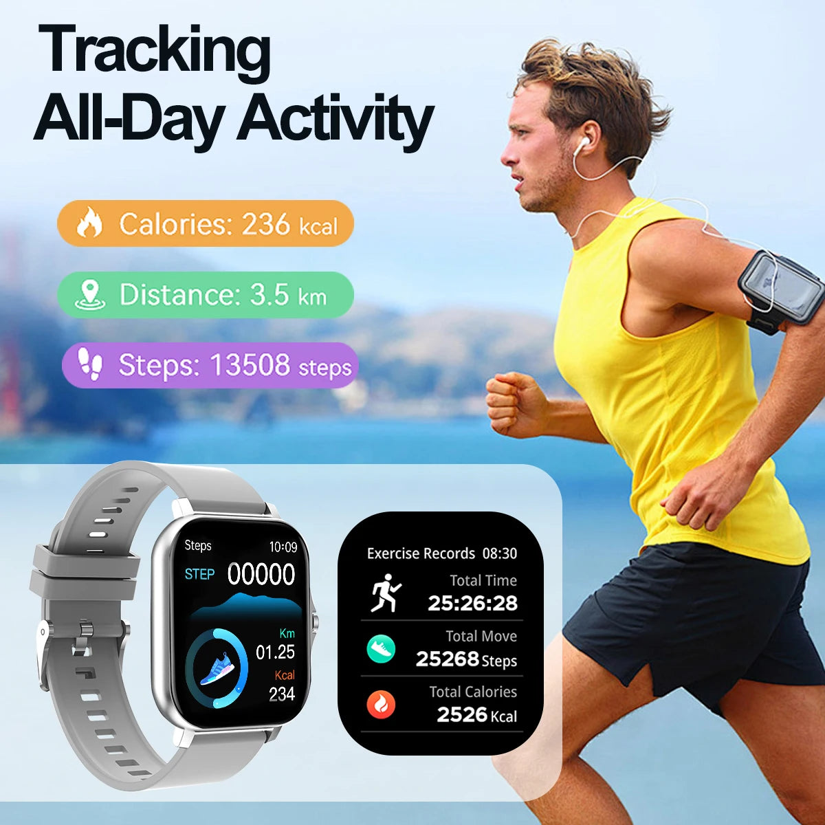 New smartwatch, can answer and make calls, has call reminder and rejection function, compatible with Android and iPhone