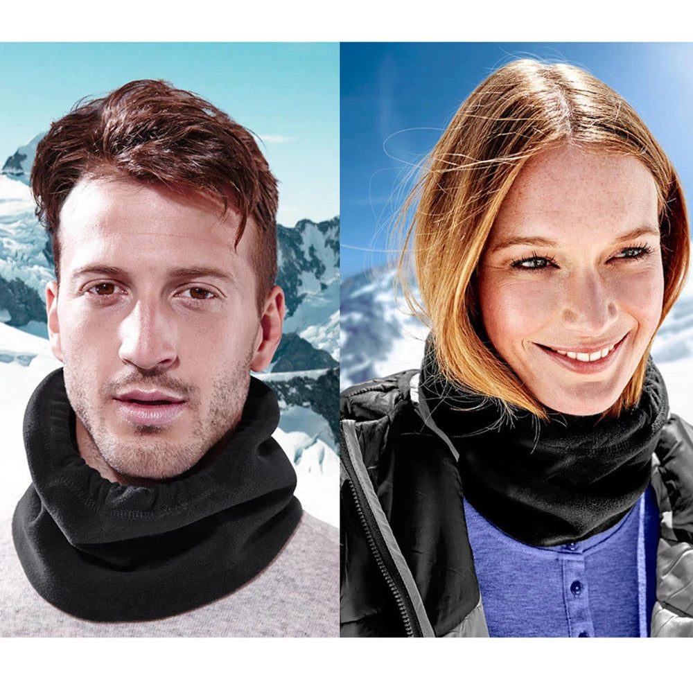 Neck Warmer Fleece Black Cycling Winter Adults Snood Mask Scarf Tube Face Unisex