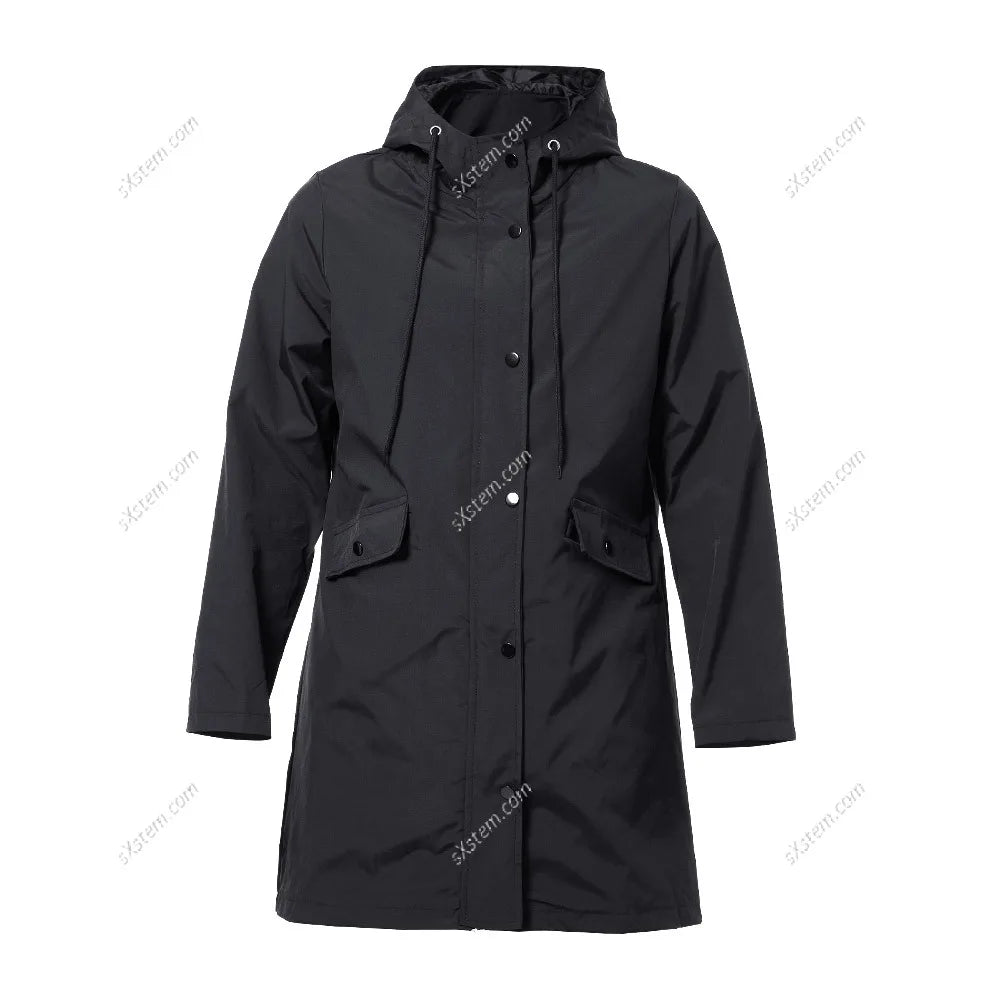 【Breeins】Women Outdoor Waterproof Rain Jacket Casual Loose Hooded Windproof Climbing Jackets Coat For All Seasons