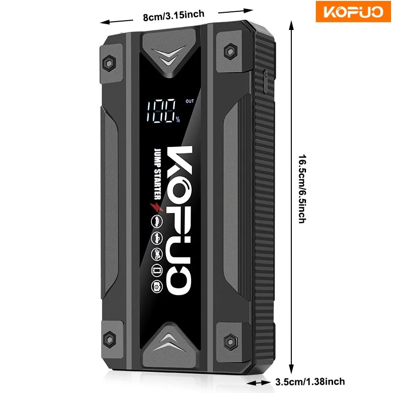 5000A Peak Car Jump Starter for 8.5L Gas & 7.0L Diesel Engines, 12V Portable Power Bank with USB/Dual Output & LED Light