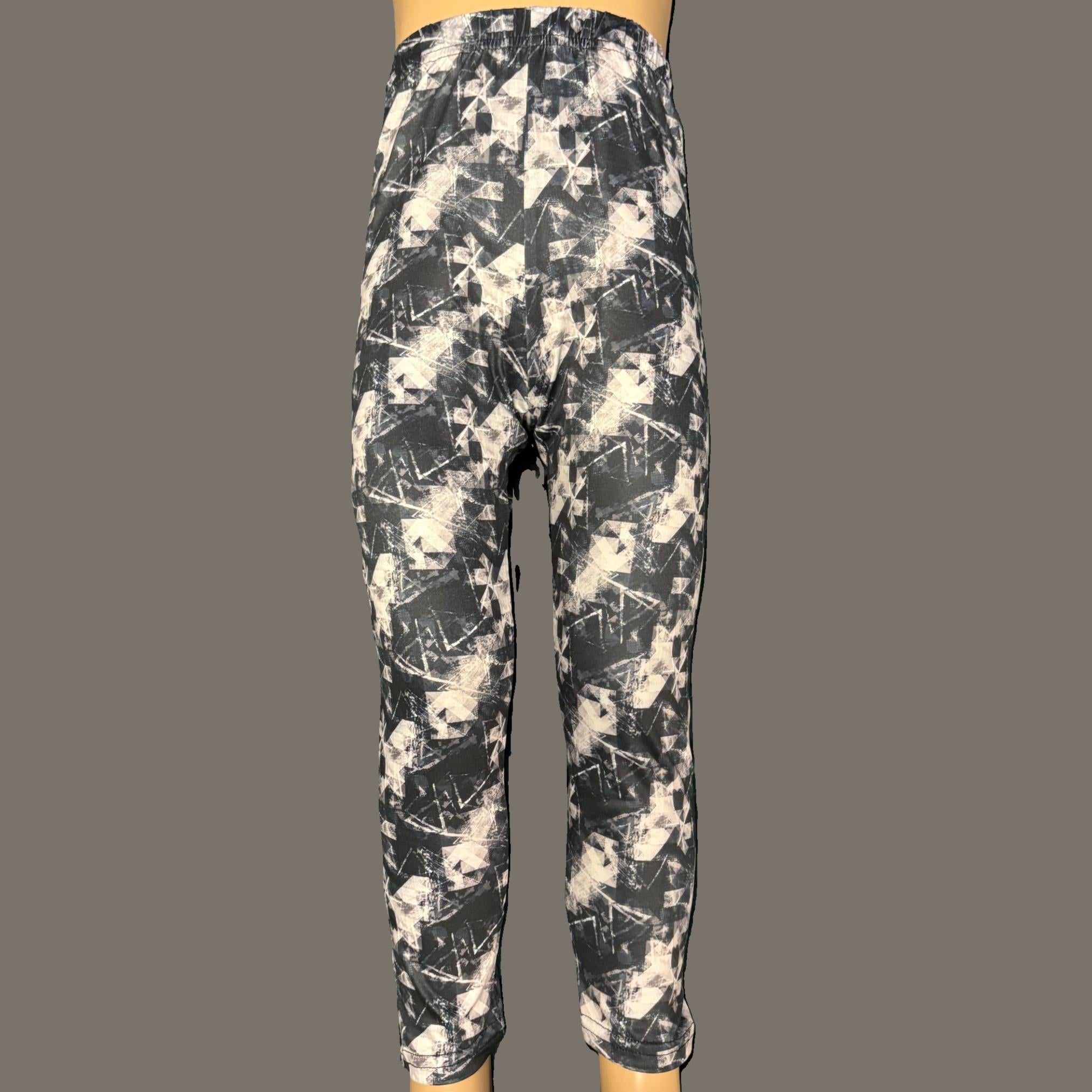 Monochrome diamond design full length stretch leggings